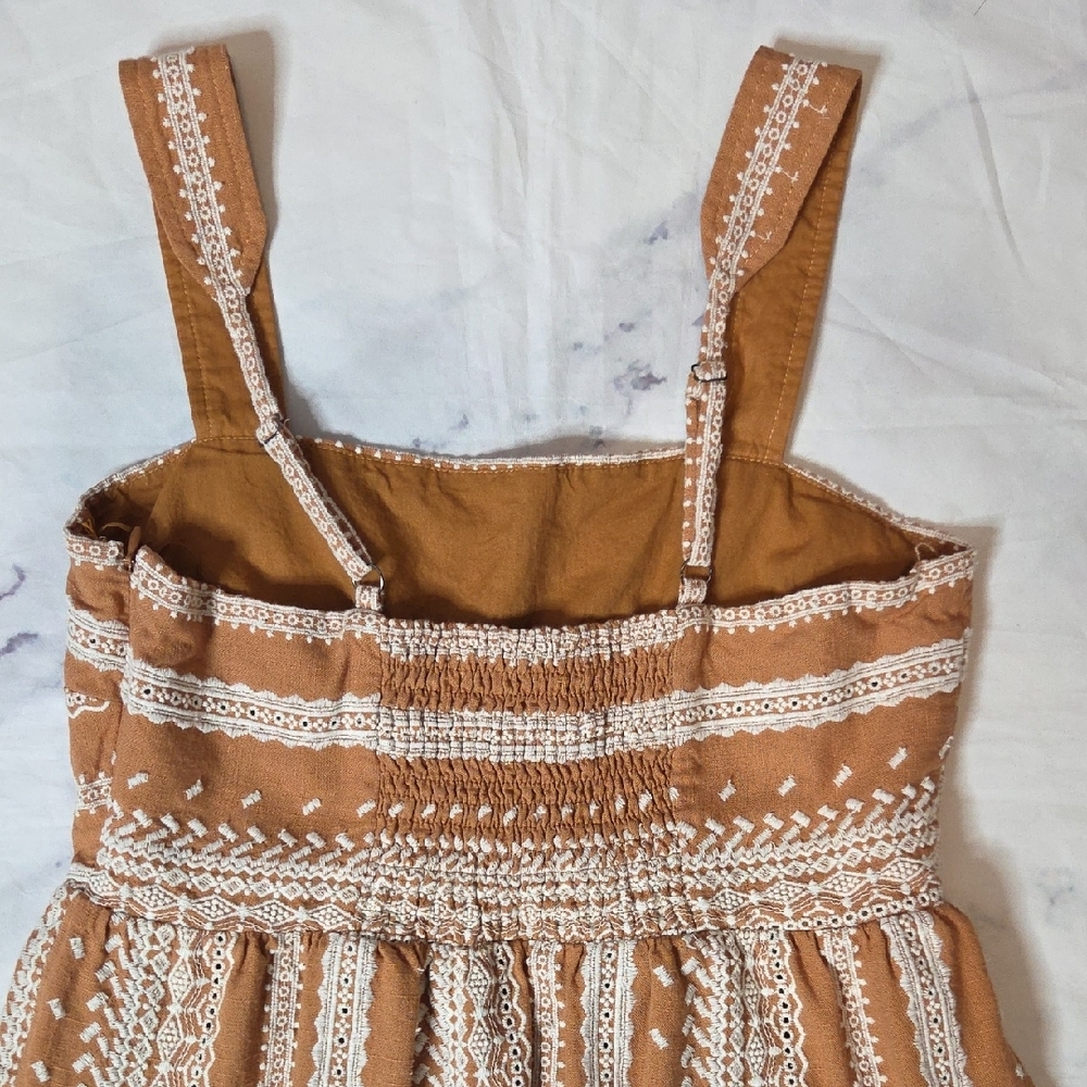 Greylin Tan/White Embroidered Midi Dress - Picture 8 of 10
